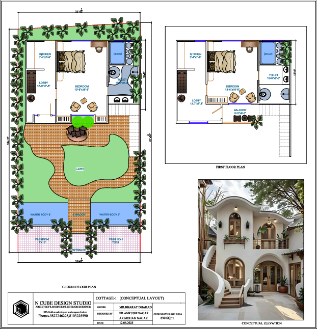 Arched Design floor plan — Cottage Villa
